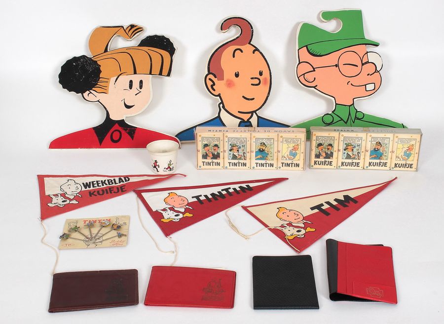 Un lot d'objets à l'effigie de Tintin